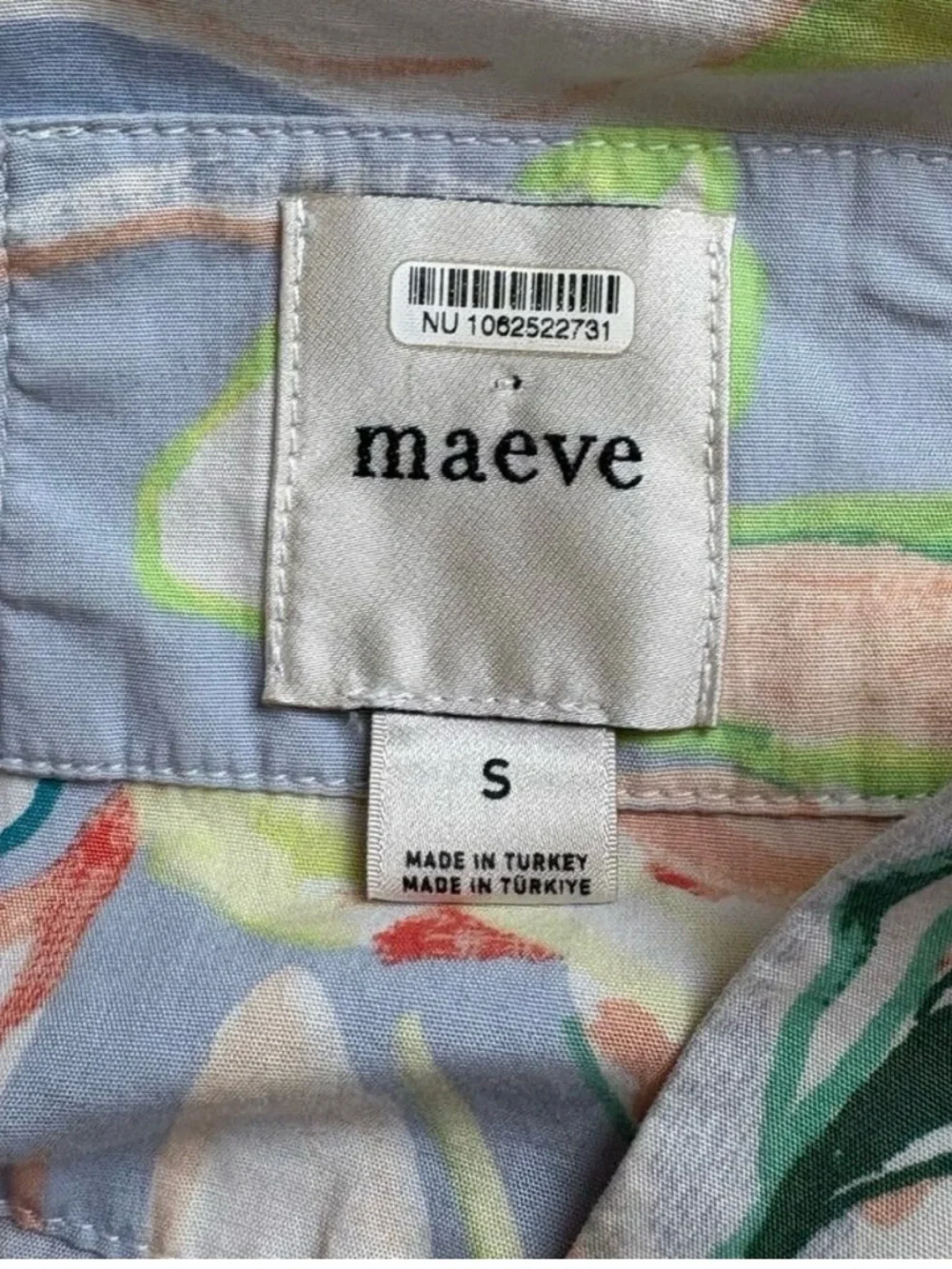 Anthropologie Maeve Bettina Tiered Midi Shirt Dress Blue Multi Floral Size S - Picture 5 of 7